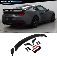 For 24-26 Ford Mustang Coupe Dark Horse Style Rear Trunk Spoiler ABS Matte Black