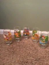 Vintage McDonalds Peanuts Camp Snoopy Collection Complete Set of 5 Glasses