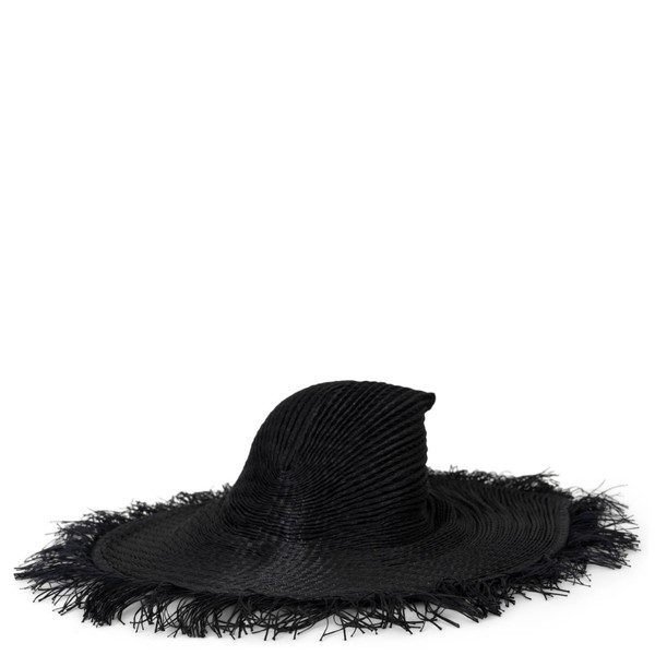 74188 authentisch ISSEY MIYAKE schwarz Polyester FRANSENBESATZ PLISSEE FEDORA Hut 58