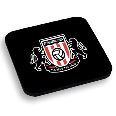 Sunderland Crest inoffizielle quadratische Gummiuntersetzer 9 cm x 9 cm