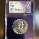 1963 Franklin Half Dollar Gem Proof PF 68 NGC Graded 50C U.S. Silver Coin