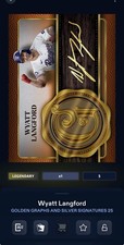 Topps Bunt 2025 Wyatt Langford Five Star Orange Golden Graphs Sig /5 (Legendary)