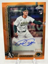 Topps Chrome Update Series CJ ALEXANDER Rookie Auto TRUE Orange #d /25 ATHLETICS