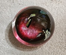 Studio Hand Blown Art Glass Paperweight Clear...