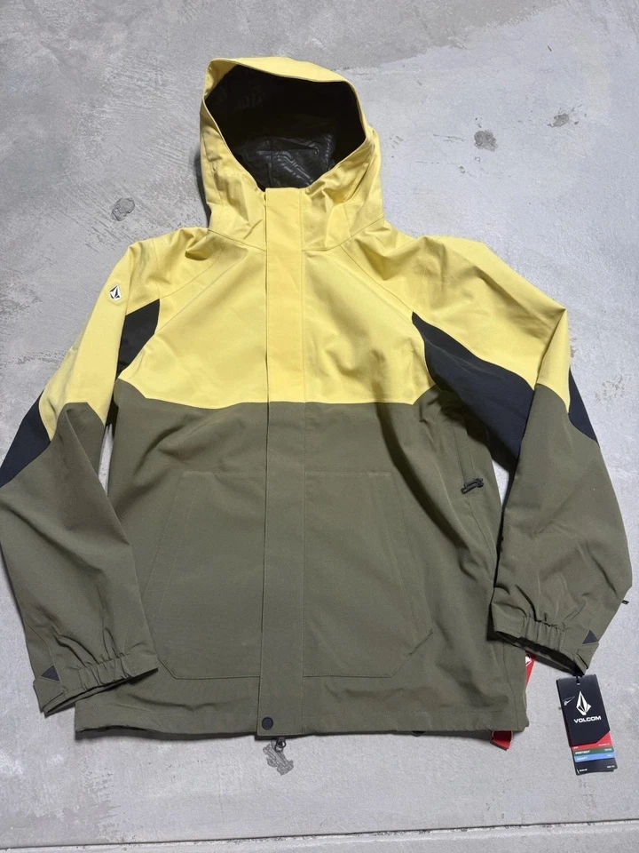 Volcom Brighton Full Zip Snowboard Jacket Men's Size XL Ivy Green Yellow 15K WP - Image 4 of 4
