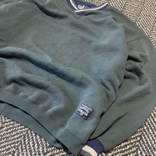 Vintage Russell Athletic Blank Green V-Neck Sweatshirt