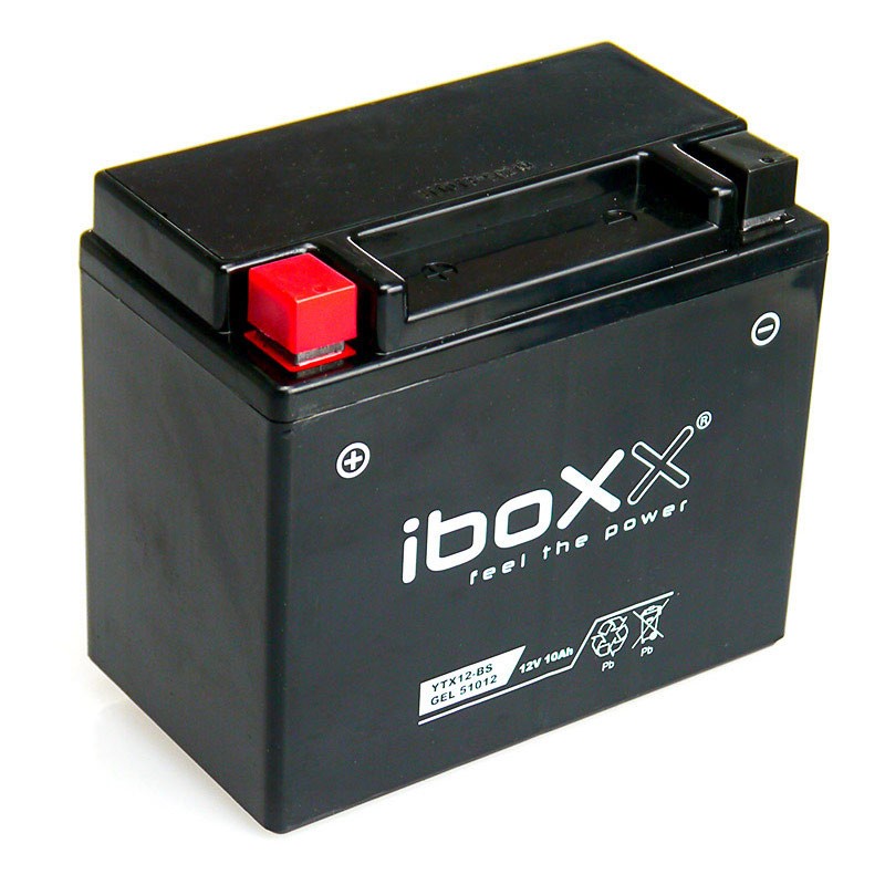 Iboxx Motorrad Gel Batterie YTX12-BS, 12 Volt, 10 Ah