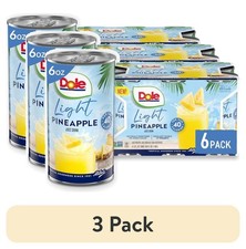  3 pack  6 Cans Dole Light Pineapple Juice Drink, 6 fl oz Can