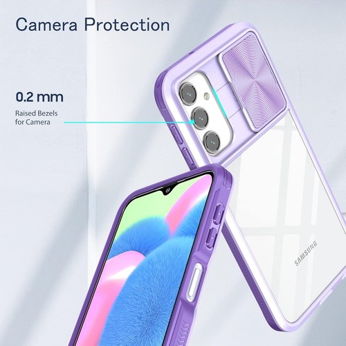 HD Transparent Case with Camera Privacy Cover for Samsung Galaxy A26 5G - P - Photo 3/8