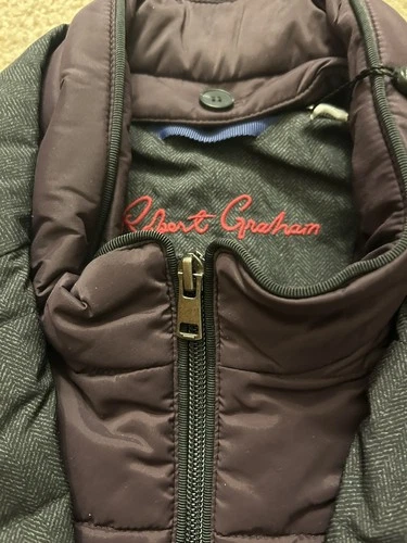 NWT Robert Graham Codussi Quilted Grey Jacket Removable Bib Insert XL  image 2