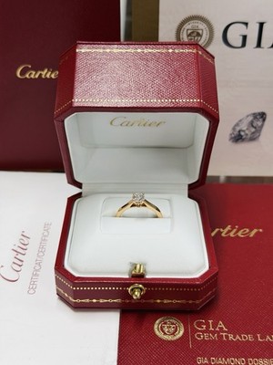 Cartier Solitaire Ring 1895 Roségold Gr. 52 0,53 CT GIA Diamant VVS1 Brillant E
