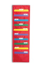 Red File Folder Storage Pocket Chart - Educational - 1 Piece