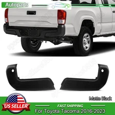 For 2016-2023 Toyota Tacoma TRD Matte Black Rear Bumper End Caps w/ Sensor Holes