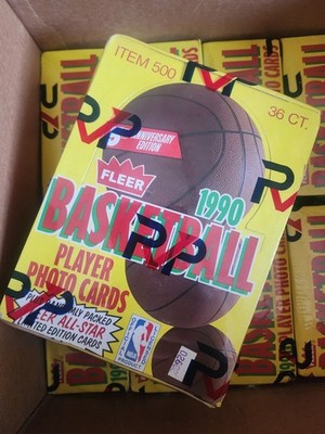 1990 Fleer Basketball Wax Box Factory Sealed RVP Authentic From Case 36 Packs