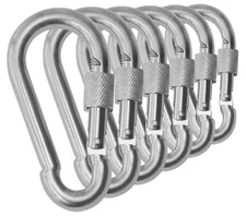 Black & Silver Heavy Duty Bushcraft Locking Thumb Screw Closure Zinc-Galvaniz...