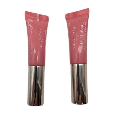 2 Pack Clarins Éclat Minute Radiance Boosting Base   01 Rose   0.15 Oz Each NWOB
