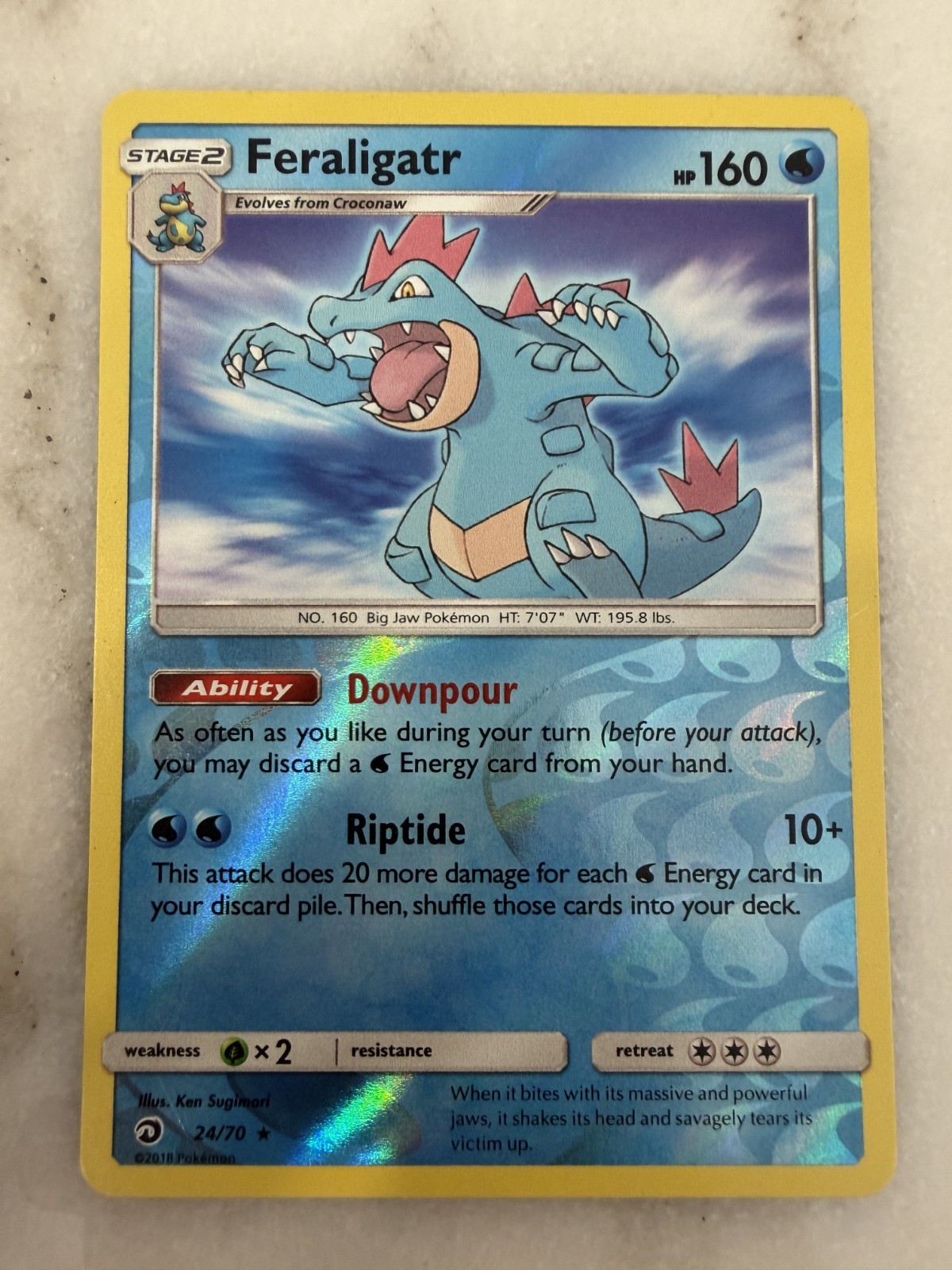 Feraligatr #24/70 Rare Dragon Majesty Reverse Holo Lightly Played Pokemon TCG