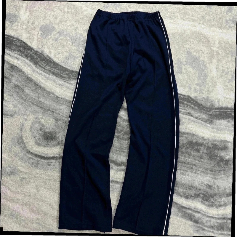 Vintage Navy Cotton Pleated-Style 1990's Baggy Oversized Bottoms Size Large image 10