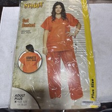 New Spirit Halloween Costume Got Busted Inmate State Prison Adult 1xl 18-20