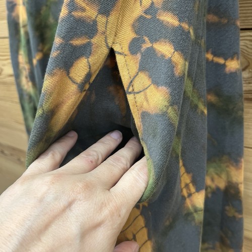 Sacred Threads Shirt Large Tie Dye Tunic Turtleneck Brown Orange Pockets B182 - Picture 13 of 15