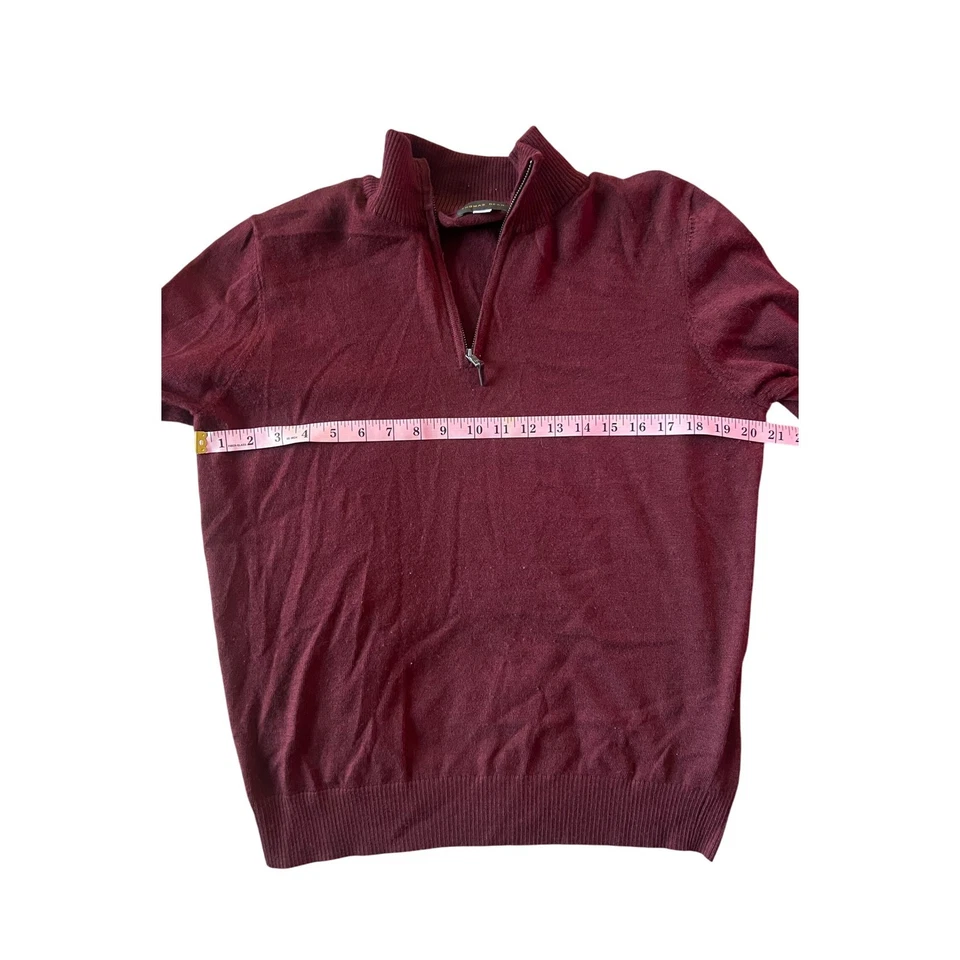 Suéter de lana con cuello alto y cremallera 1/4 marrón marrón para hombre de Thomas Dean Talla M Foto 2 de 4