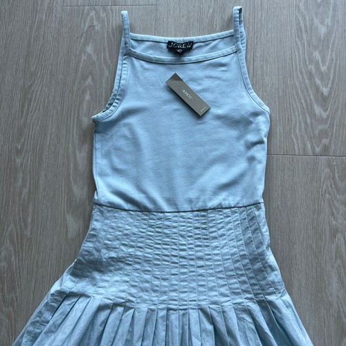 J Crew Pintuck Mixy Dress XXS Light Blue edgewater Sleeveless Pleated Detail - Picture 9 of 12