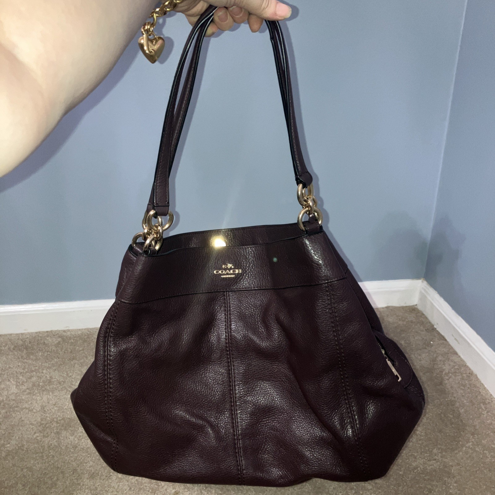 Coach Purse Solid Brown Leather Hobo. Vintage - image 3