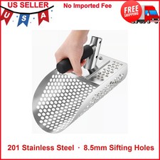 Stainless Steel Metal Detecting Sand Scoop Beach Sifter Digging Tool Heavy Duty