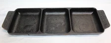 Cast Iron 3 Compartment Grill Pan Black BLACKSTONE Division Dish Skillet