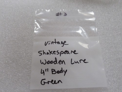 Vintage Shakespeare ?? 4" Body Wooden Fishing Lure Green Perch Scale 2 Prop Bait - Picture 7 of 7