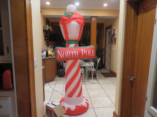 North Pole Sign 7 Ft Airblown Christmas Inflatable - Picture 13 of 15