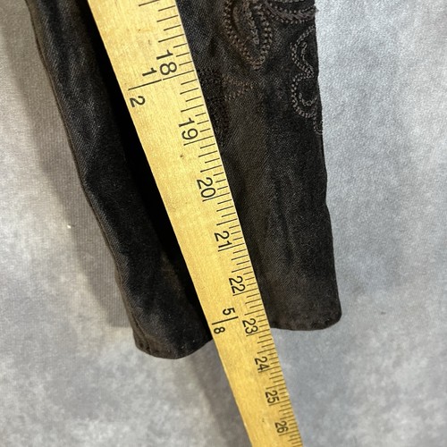 Velvet Floral Embroidered Corset Back Jacket Small Dark Brown Goth *See Descrip* - Picture 11 of 12