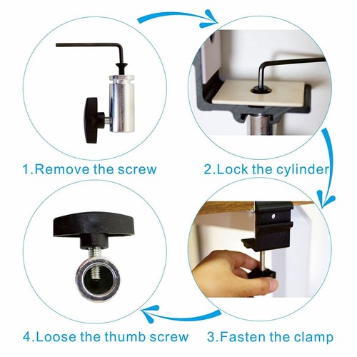 Heavy Duty Replacement Clamp for 1/2” Base Magnifying Lamp,Desk Lamp,Magnify ... - Picture 4 of 9