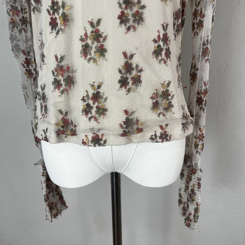 Top Free People Sweet Dreams Malla Floral Manga Larga Espalda Baja Crema Talla Pequeña - Imagen 3 de 11