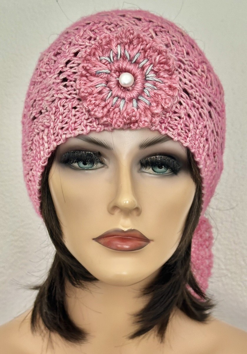 Hand Knits 2 Love Cotton Bandana Headband Scarf Flower Beads  display picture 1