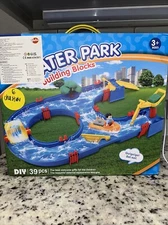 VATOS 39PCS DIY Mini Water Park Building Blocks on Table Lawn Beach Summer Toy
