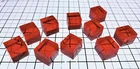 10 PCs 1” x 1" x 1" SQUARE CLEAR RED TRANSLUCENT ACRYLIC Plexiglass ROD CUBES