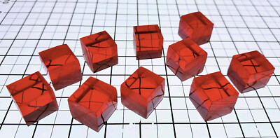 10 PCs 1  x 1'' x 1'' SQUARE CLEAR RED TRANSLUCENT ACRYLIC Plexiglass ROD CUBES