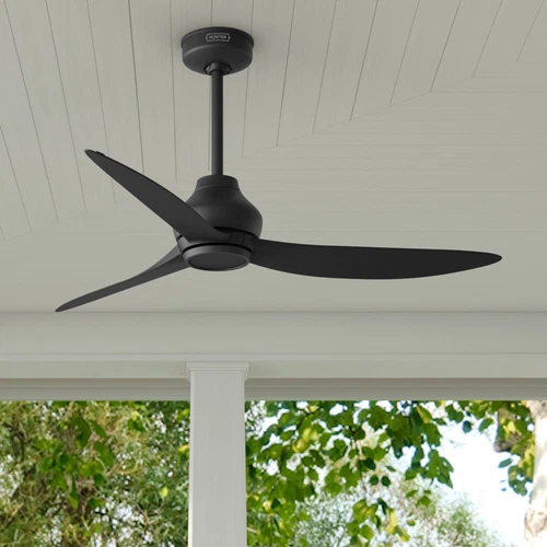 Hunter 52 inch Mazzini ENERGY STAR Matte Black Damp Rated Ceiling Fan and Remote - Picture 2 of 15