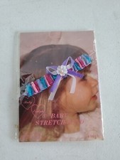 Vintage Baby Evelyn Baby Stretch Band Headband Purple Pink Blue NOS Flower 1988