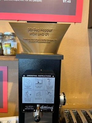 MISSION COFFEE ROASTERS INC COLORADO 5 Pound Ditting Coffee Grinder Hopper Expansion Upgrade - Made in USA - Colorado