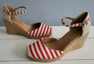 striped espadrilles wedge