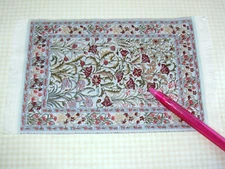 Miniature Woven Turkish Rug w/Fringe #2 (6 3/8" x 3 7/8"): DOLLHOUSE 1:12