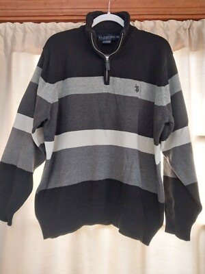 U.S. Polo Assn. 1/4 Zip Sweater XXL Multi Pullover Fleece Collar Mens