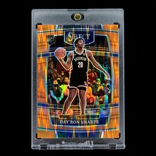 Day'Ron Sharp RC 2021-22 Select Concourse Orange Flash Prizm Holo SP Rookie #33