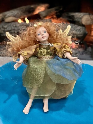 Vintage Woodland Fairy Winward Holidays Elf Doll Winged  Shelf Sitter, Read