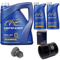 MotoröL Set Mannol Defender 10W-40 7 Liter + ÖLfilter + Schraube FüR VW LT 28-35
