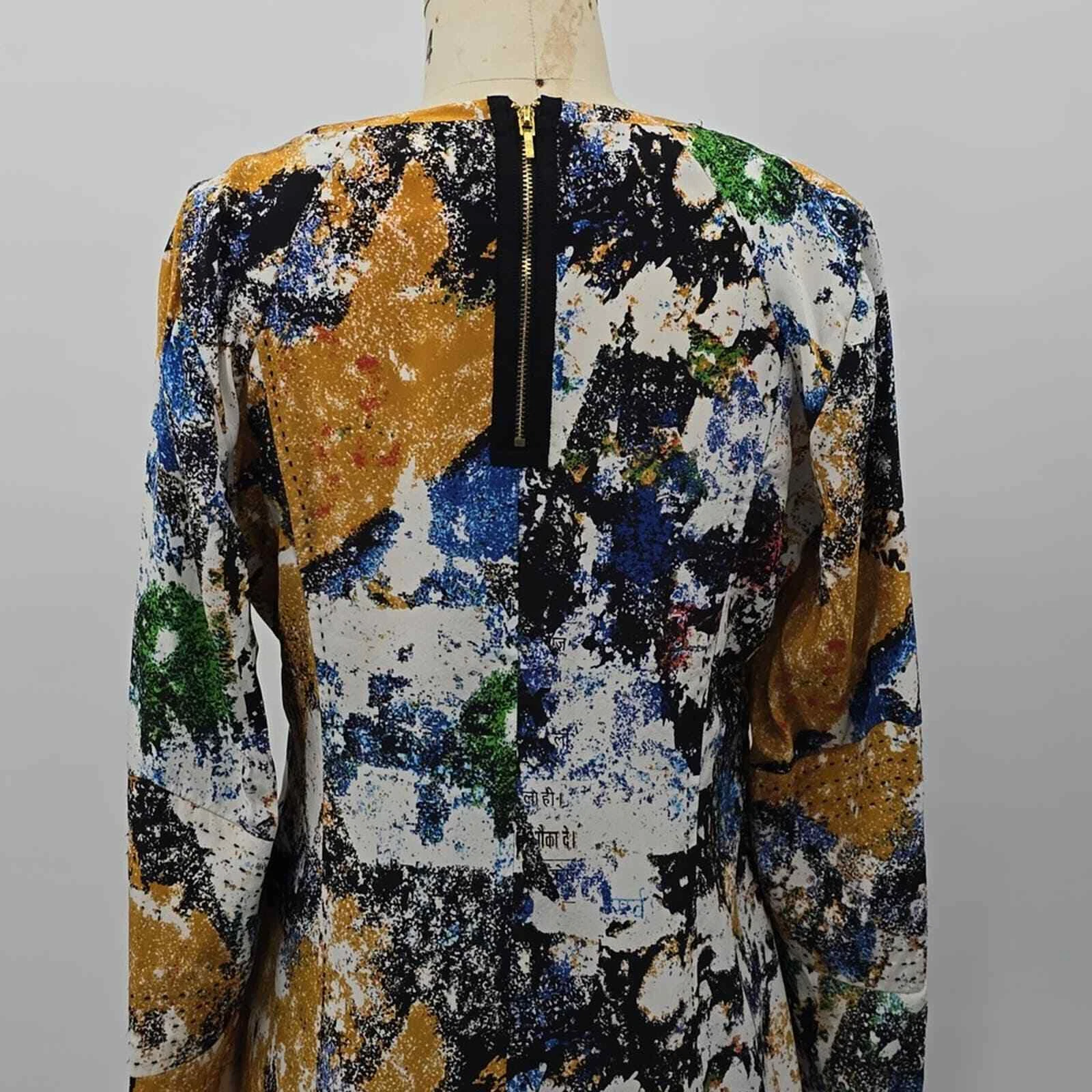 Tunica top da donna Tory Burch 4 Eileen seta di chine punto stampa wally taglia 6