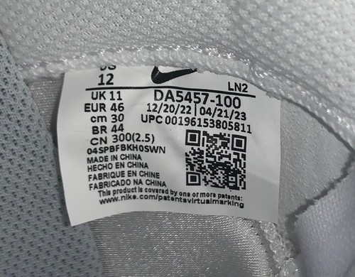 2 botines de fútbol americano Nike Vapor Edge Elite 360 DA5457-100 para hombre US 12 NUEVOS $200 - Imagen 12 de 12