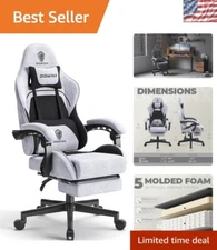 Breathable Gaming Chair with Pocket Spring Cushion & Adjustable Features, 290LBS